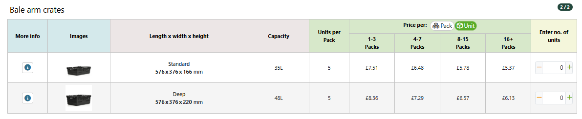 Bale arm crates